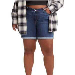 🆕 NWT Levi’s 24 24w Mid High Rise Straight Leg Mid Length Shorts Plus Size